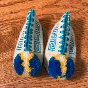 Greek handicraft handmade wool leather baby shoes